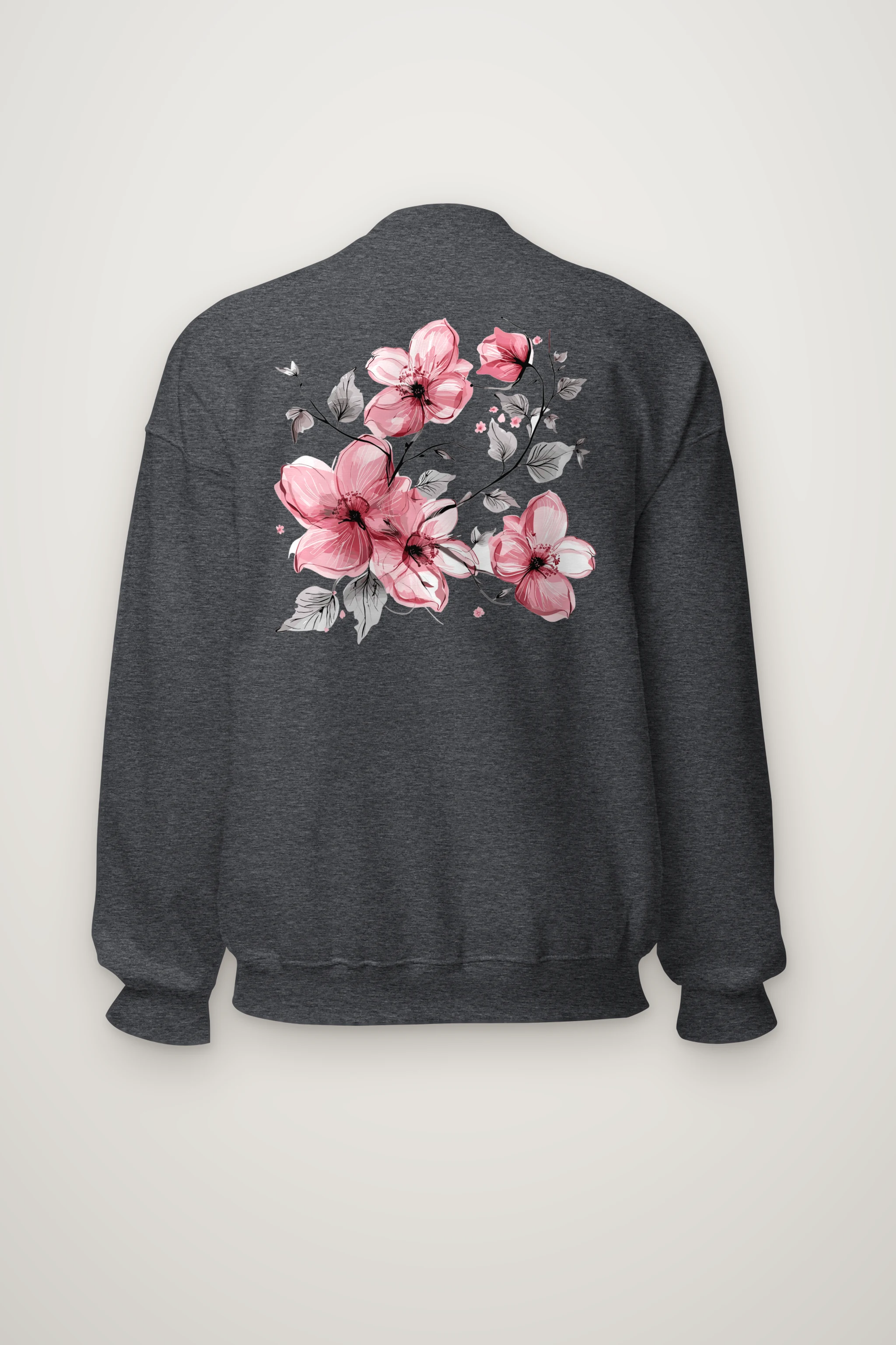 "Pink Branch Elegance" Heavy Blend Unisex Crewneck Sweatshirt