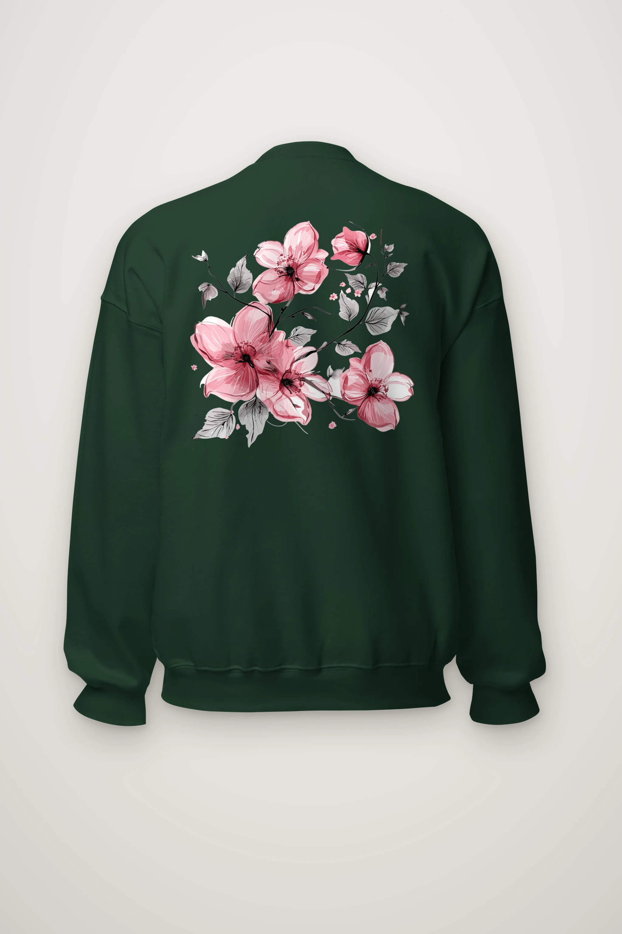 "Pink Branch Elegance" Heavy Blend Unisex Crewneck Sweatshirt