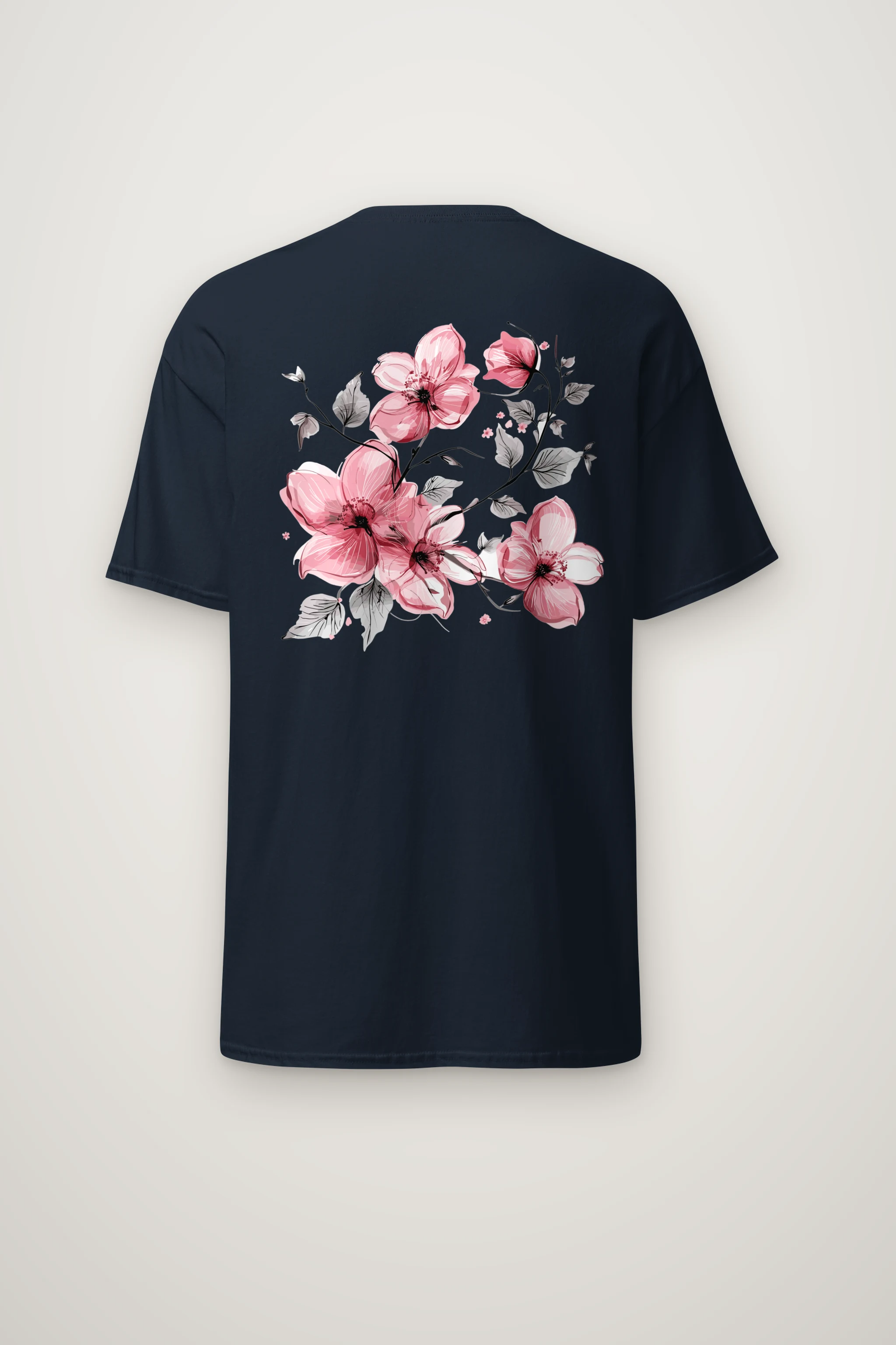"Pink Branch Elegance" Heavyweight Unisex Crewneck T-shirt