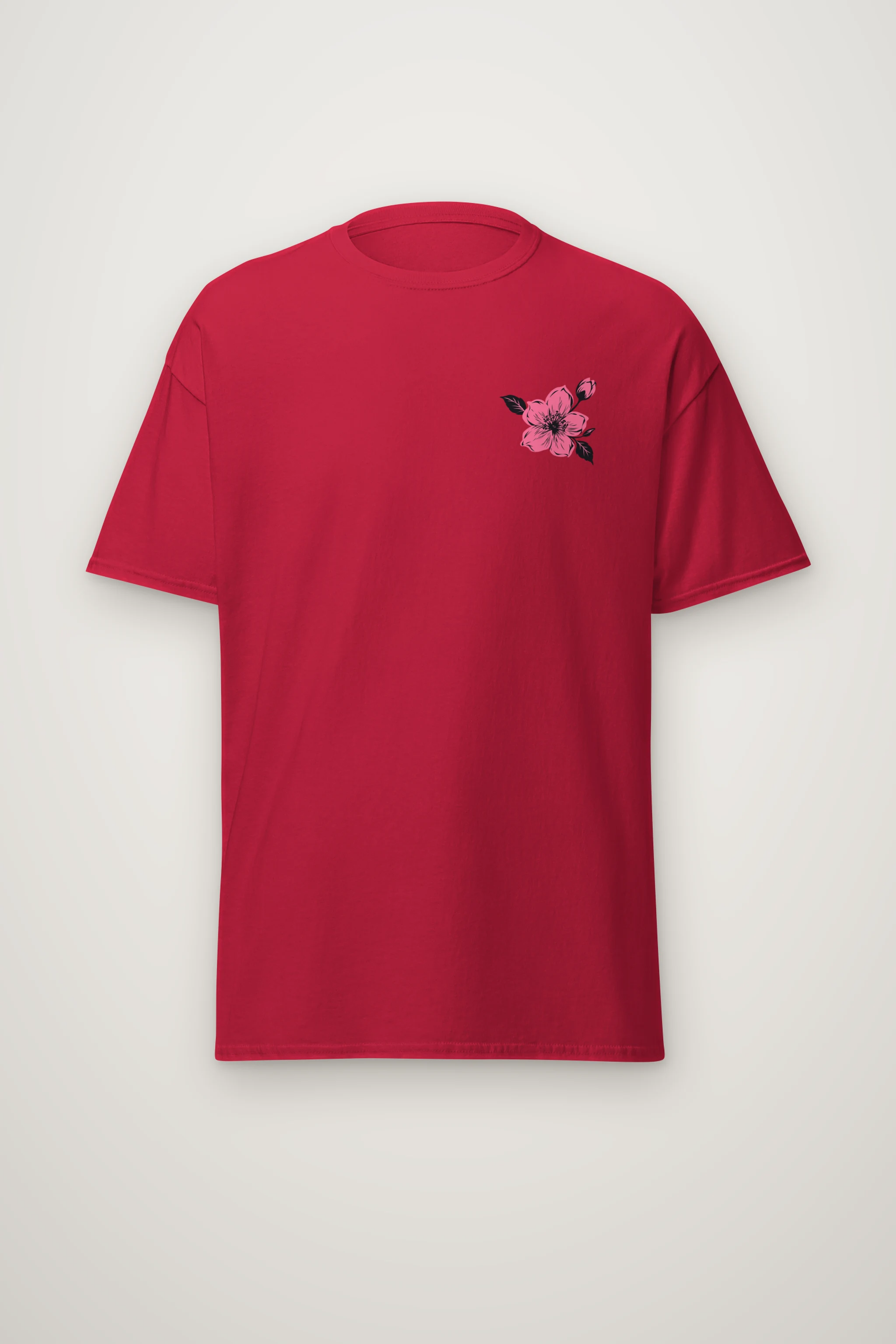 "Pink Branch Elegance" Heavyweight Unisex Crewneck T-shirt