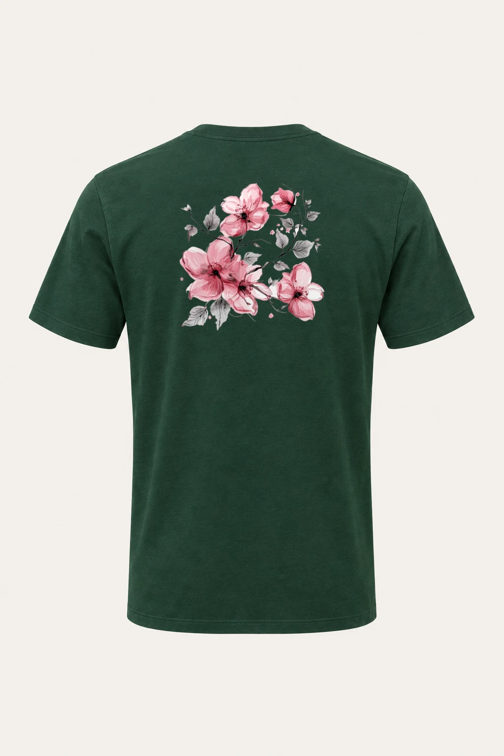 "Pink Branch Elegance" Heavyweight Unisex Crewneck T-shirt | Gildan 5000