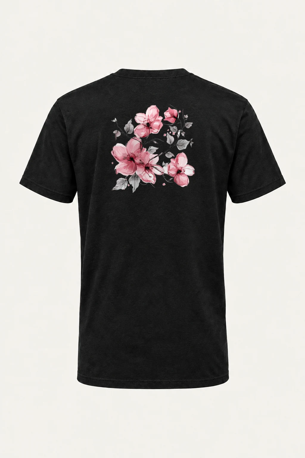 "Pink Branch Elegance" Heavyweight Unisex Crewneck T-shirt | Gildan 5000