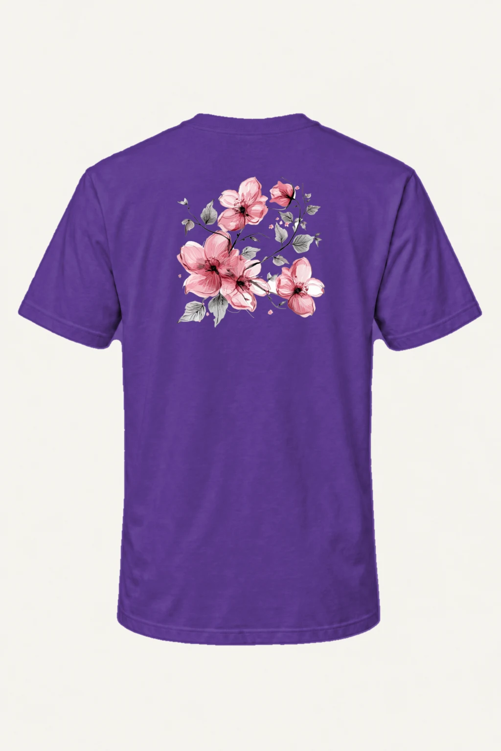 "Pink Branch Elegance" Heavyweight Unisex Crewneck T-shirt | Gildan 5000