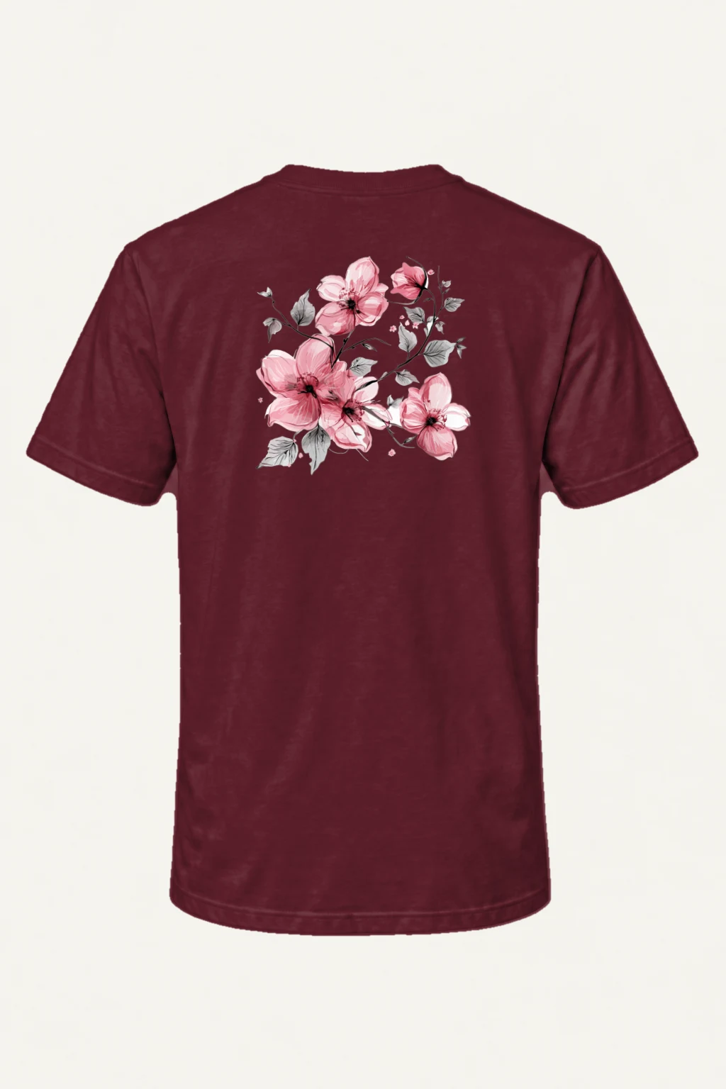 "Pink Branch Elegance" Heavyweight Unisex Crewneck T-shirt | Gildan 5000