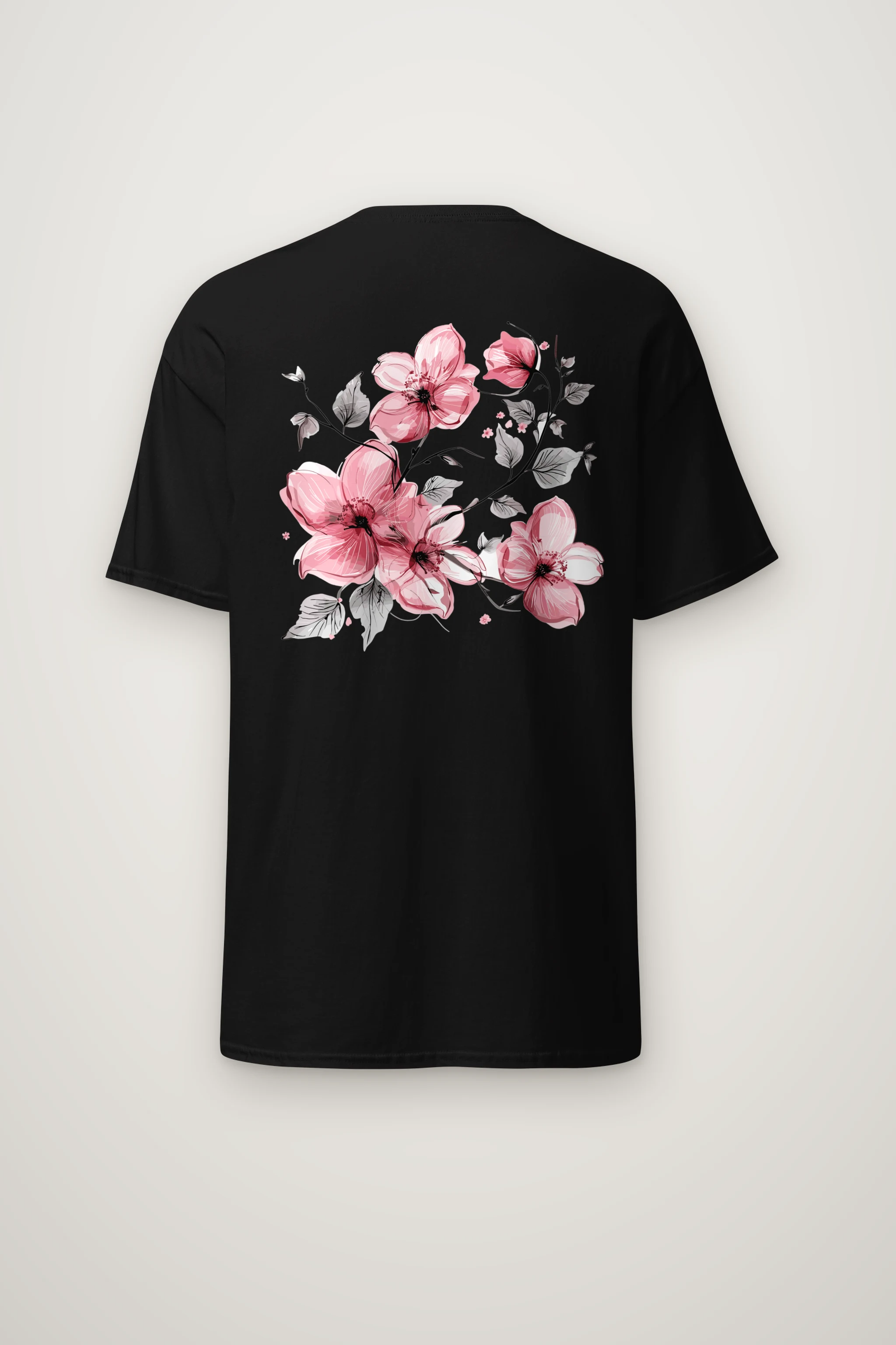 "Pink Branch Elegance" Heavyweight Unisex Crewneck T-shirt