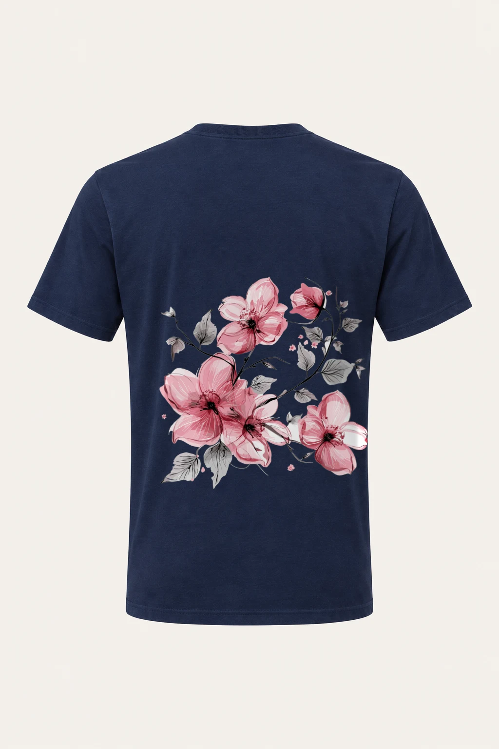 "Pink Branch Elegance" Heavyweight Unisex Crewneck T-shirt | Gildan 5000