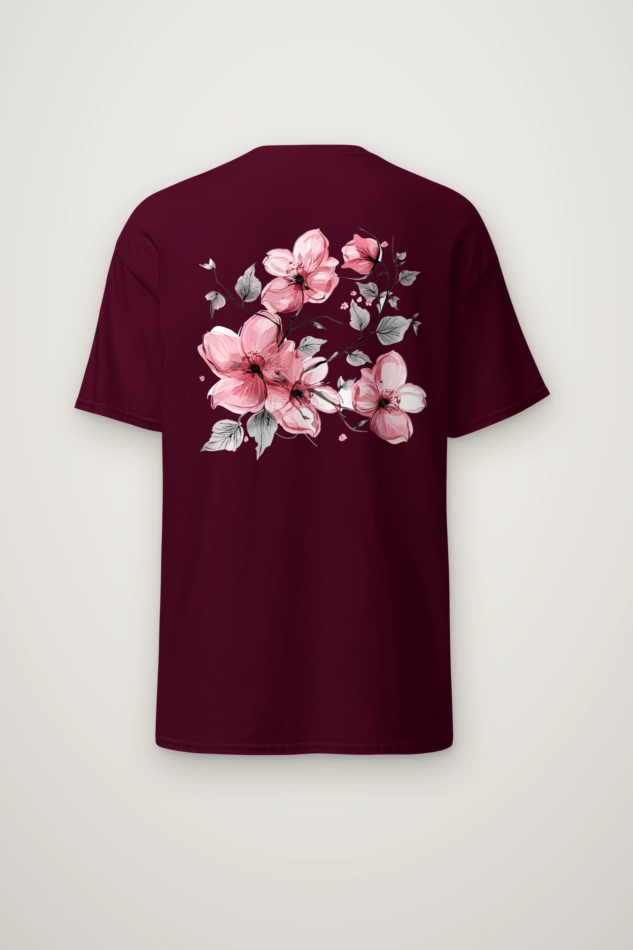 "Pink Branch Elegance" Heavyweight Unisex Crewneck T-shirt