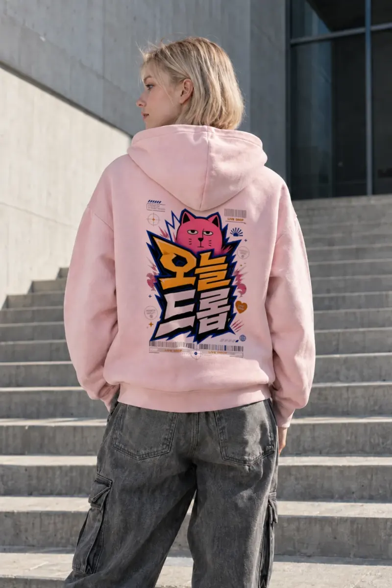 “Pink Cat Live Drop” Heavy Blend Unisex Pullover Hoodie | Gildan 18500