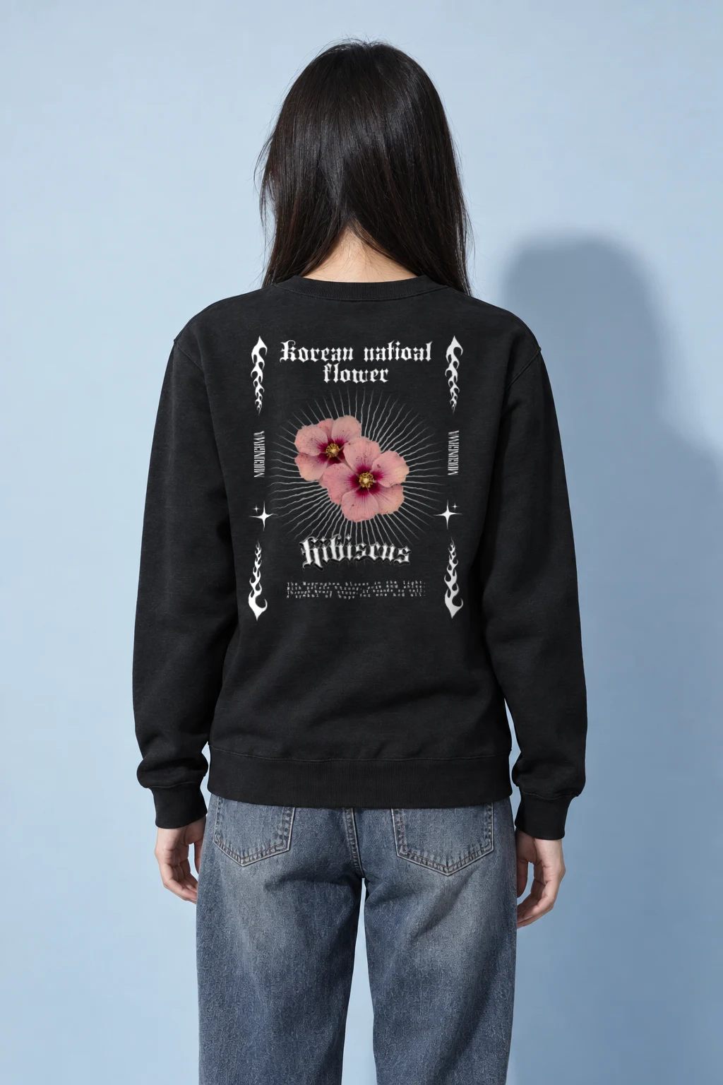 "Pink Hibiscus Flowers" Heavy Blend Unisex Crewneck Sweatshirt | Gildan 18000