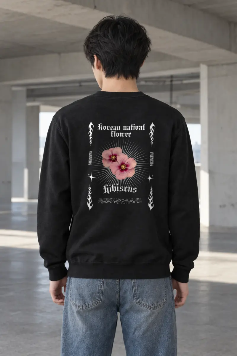 "Pink Hibiscus Flowers" Heavy Blend Unisex Crewneck Sweatshirt