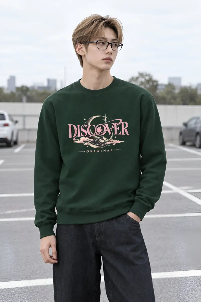 "Pink Lunar Expedition" Heavy Blend Unisex Crewneck Sweatshirt