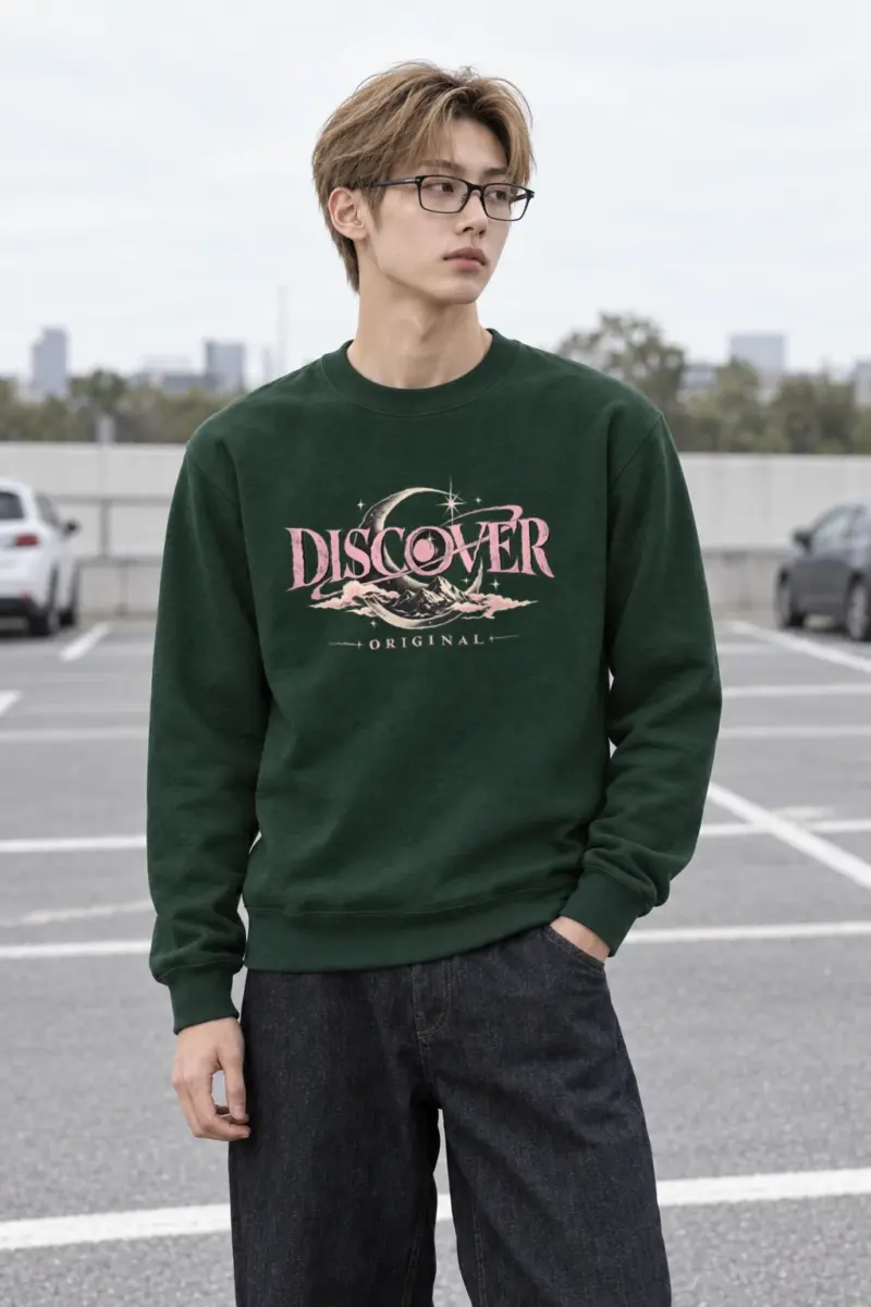 "Pink Lunar Expedition" Heavy Blend Unisex Crewneck Sweatshirt