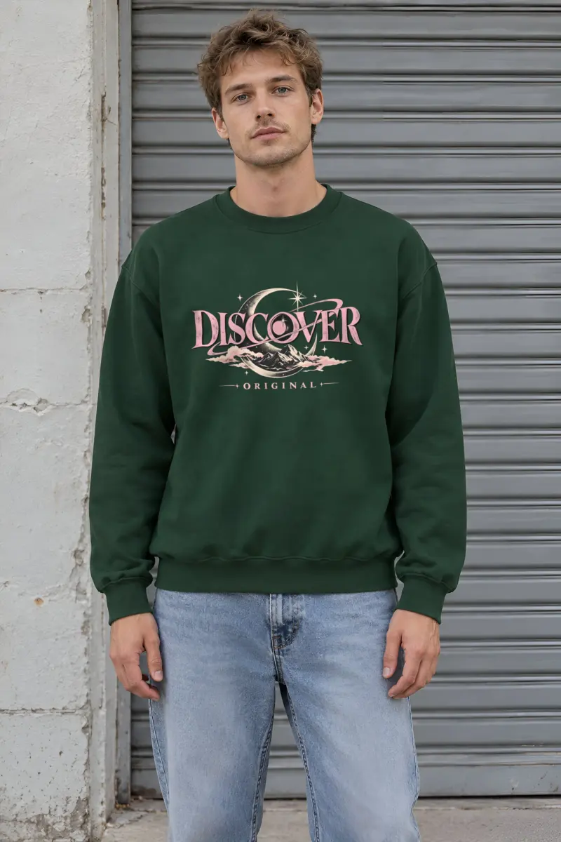 "Pink Lunar Expedition" Heavy Blend Unisex Crewneck Sweatshirt