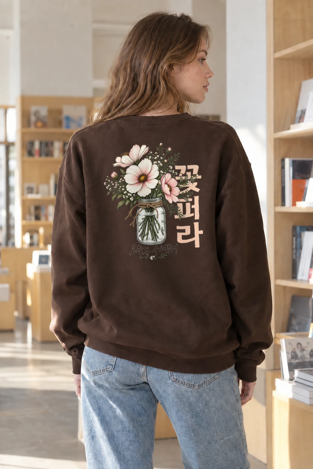 "Pink Wildflower Bouquet" Heavy Blend Unisex Crewneck Sweatshirt | Gildan 18000