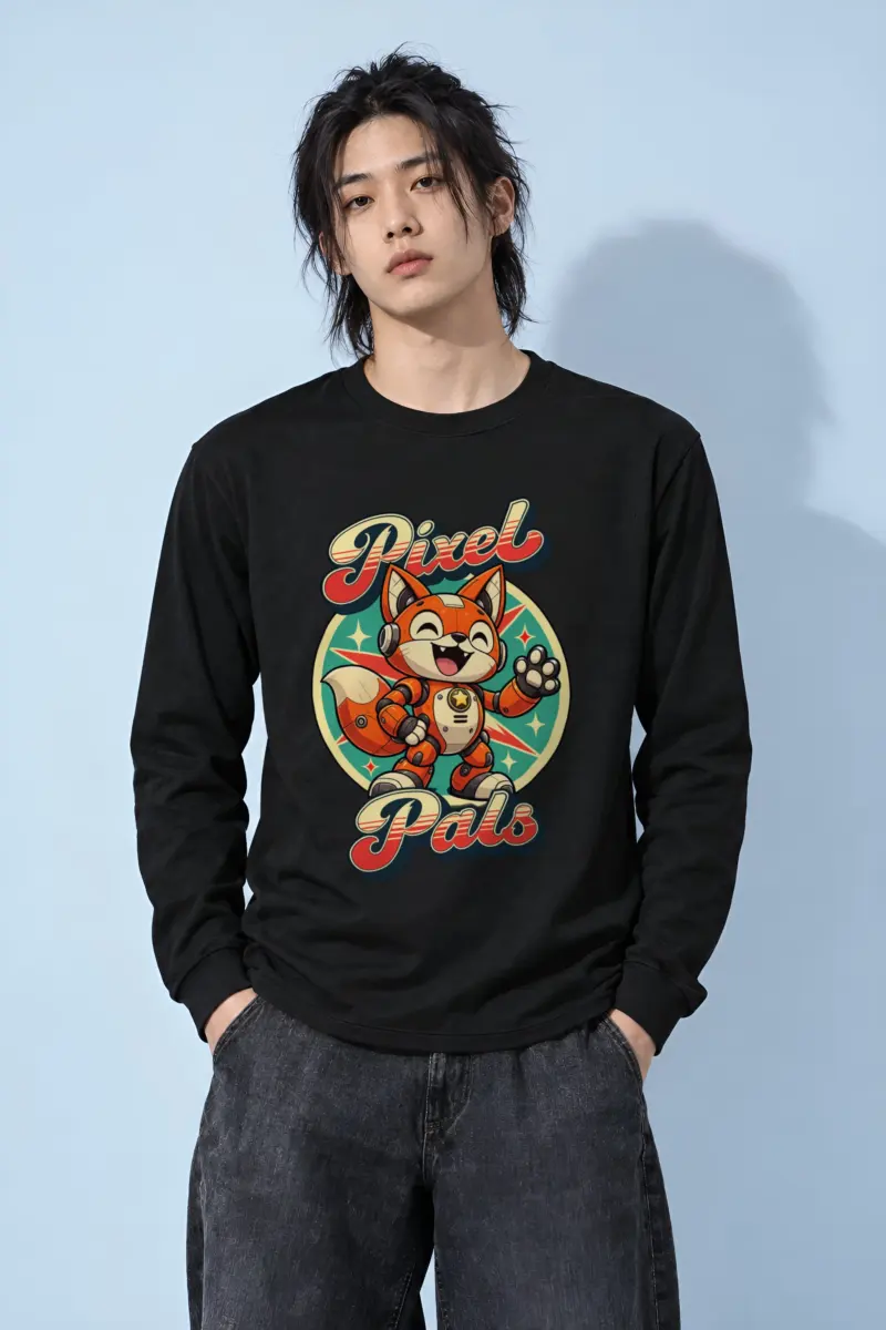 "Pixel Pals Fox" Unisex Longsleeve T-shirt