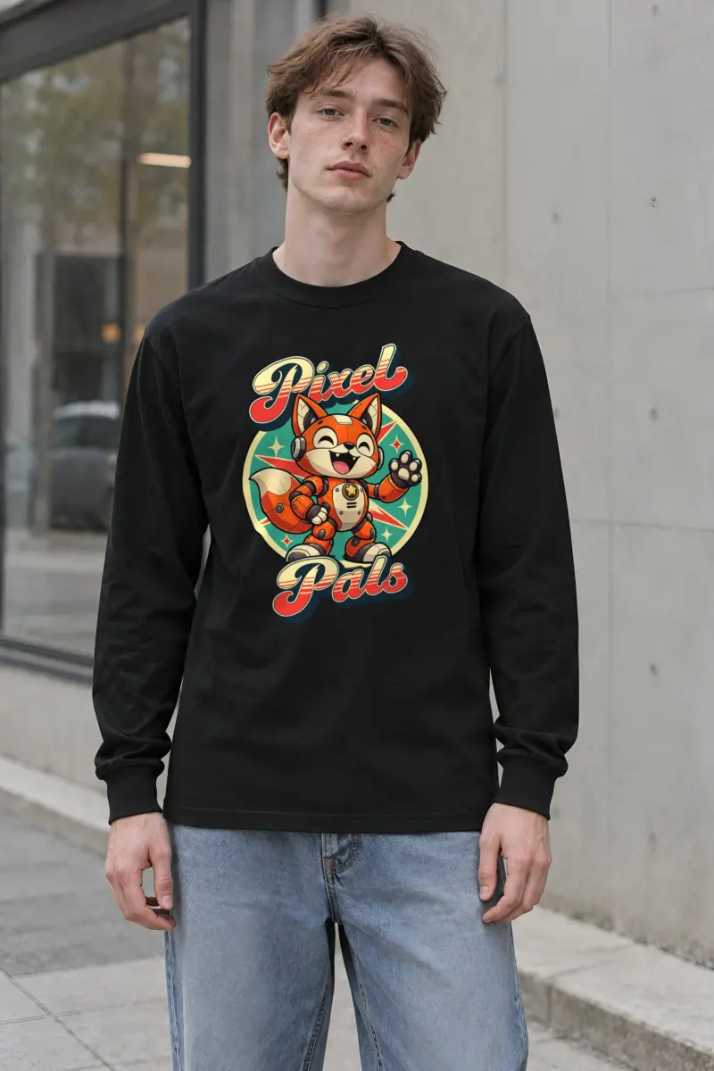 "Pixel Pals Fox" Unisex Longsleeve T-shirt