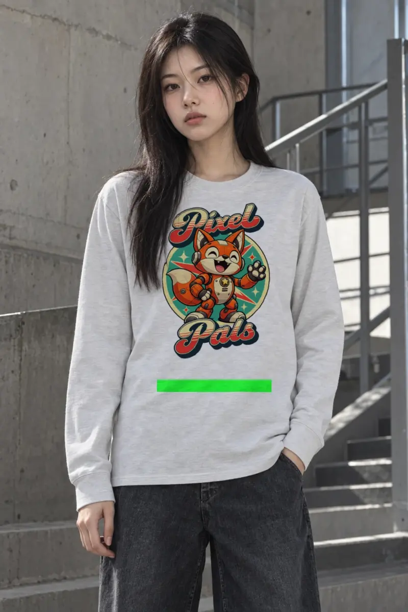 "Pixel Pals Fox" Unisex Longsleeve T-shirt | Gildan 2400
