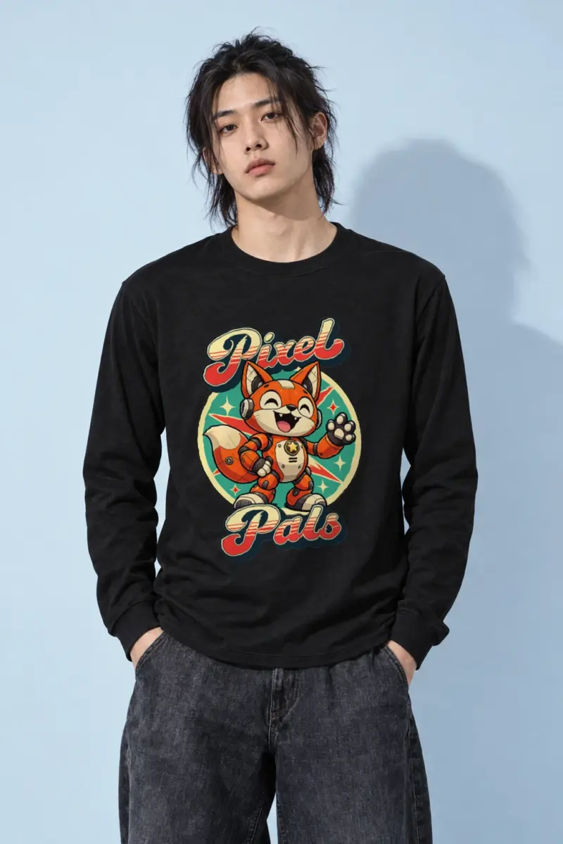 "Pixel Pals Fox" Unisex Longsleeve T-shirt