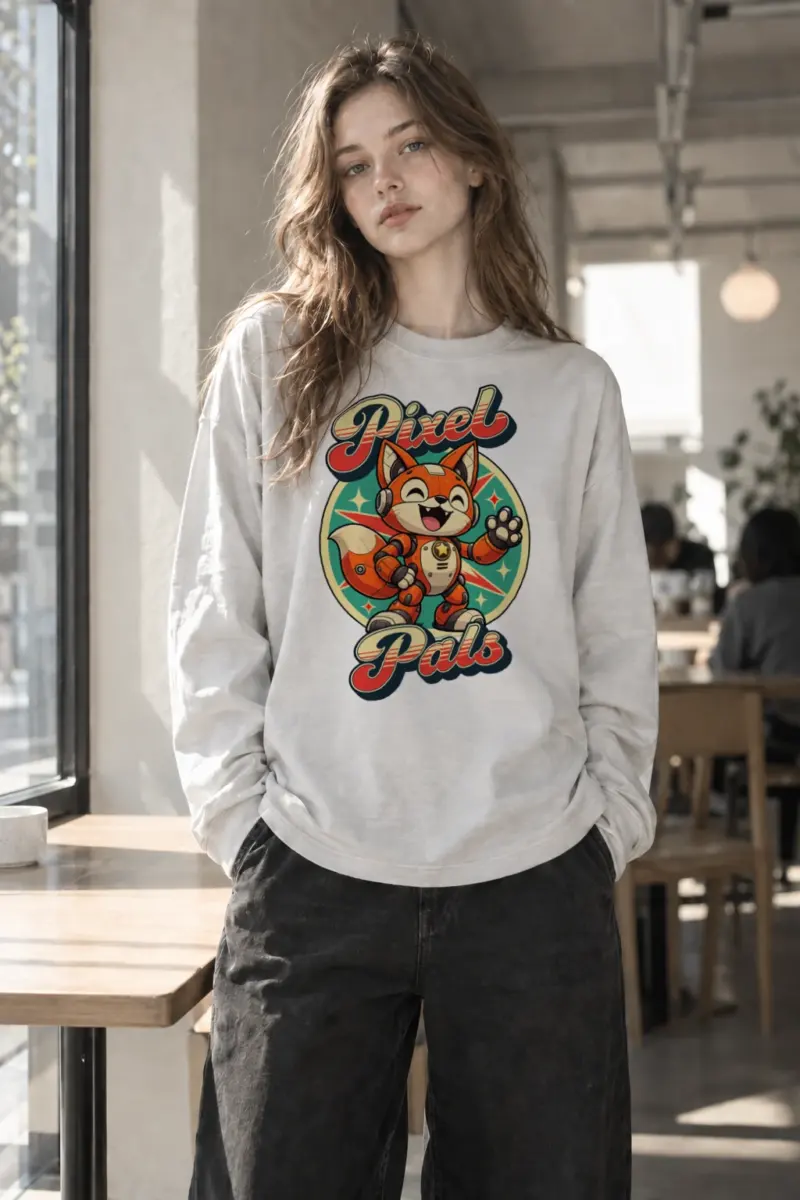 "Pixel Pals Fox" Unisex Longsleeve T-shirt | Gildan 2400