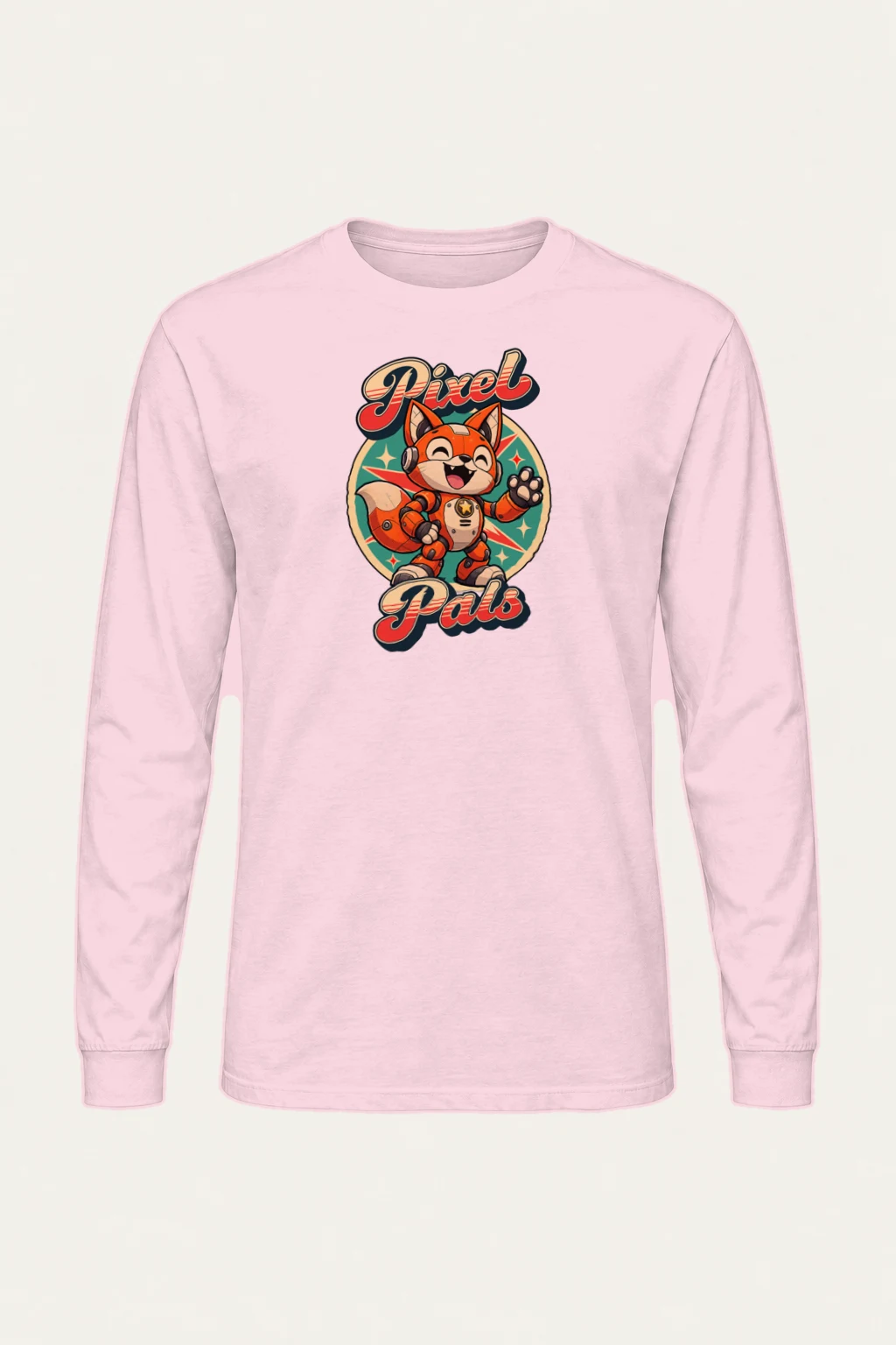 "Pixel Pals Fox" Unisex Longsleeve T-shirt | Gildan 2400