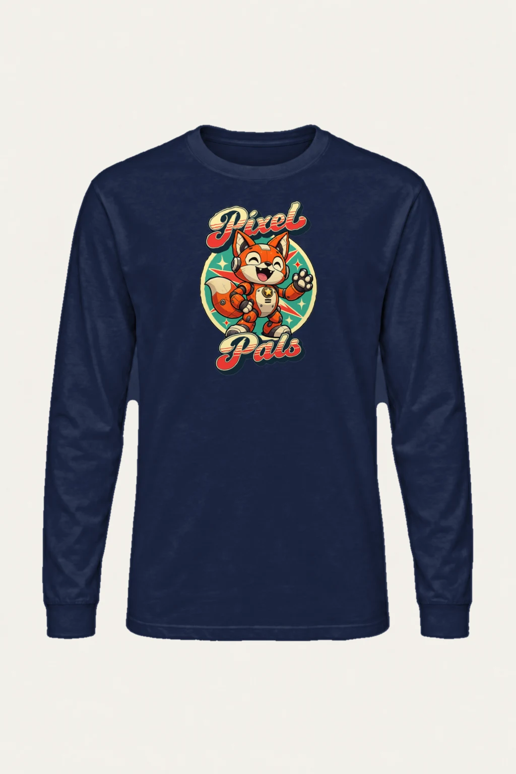 "Pixel Pals Fox" Unisex Longsleeve T-shirt | Gildan 2400