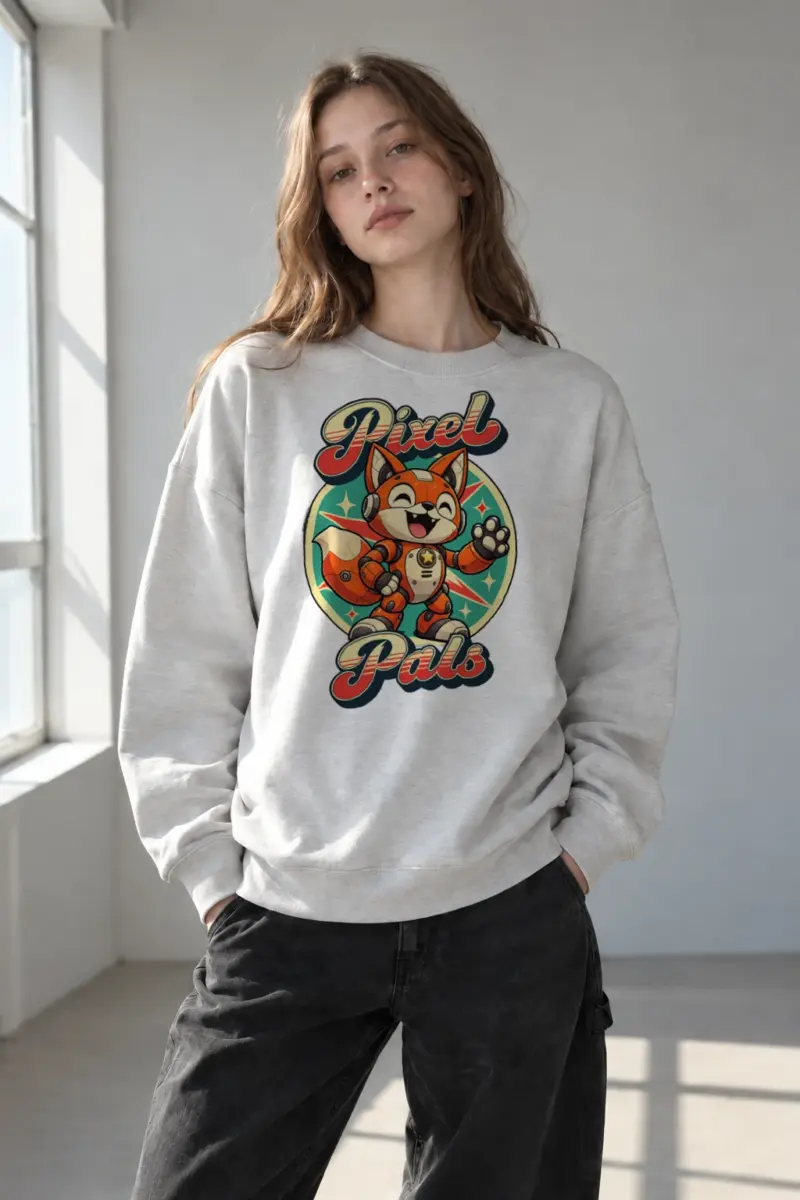"Pixel Pals" Heavy Blend Unisex Crewneck Sweatshirt | Gildan 18000