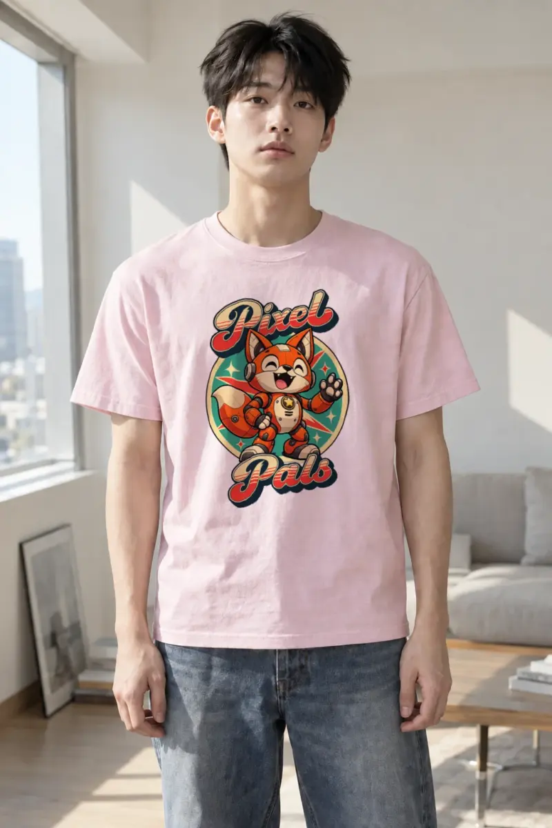 "Pixel Pals" Heavyweight Unisex Crewneck T-shirt | Gildan 5000