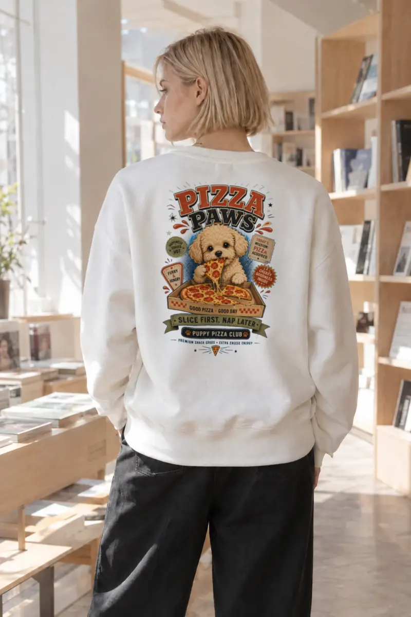 "Pizza Paws" Heavy Blend Unisex Crewneck Sweatshirt | Gildan 18000