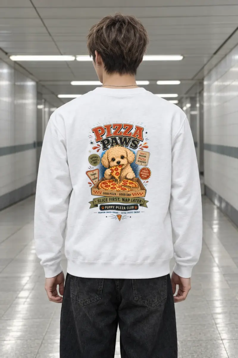 "Pizza Paws" Heavy Blend Unisex Crewneck Sweatshirt