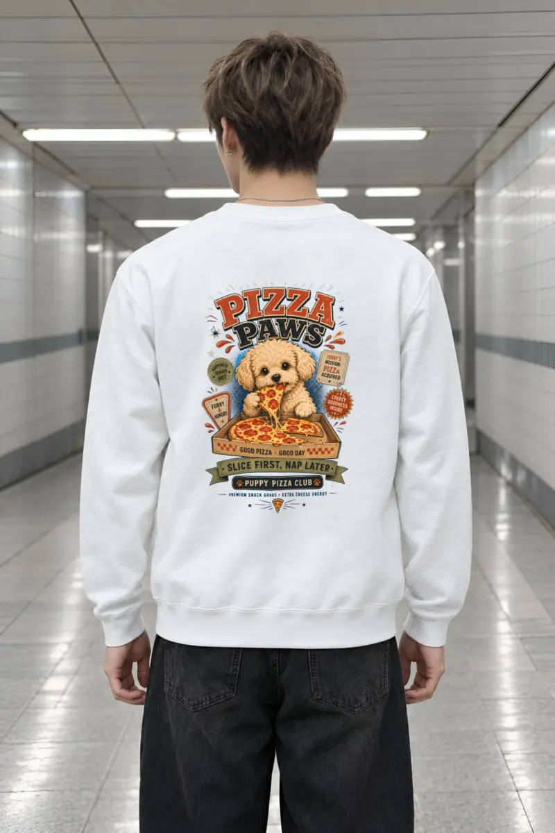 "Pizza Paws" Heavy Blend Unisex Crewneck Sweatshirt