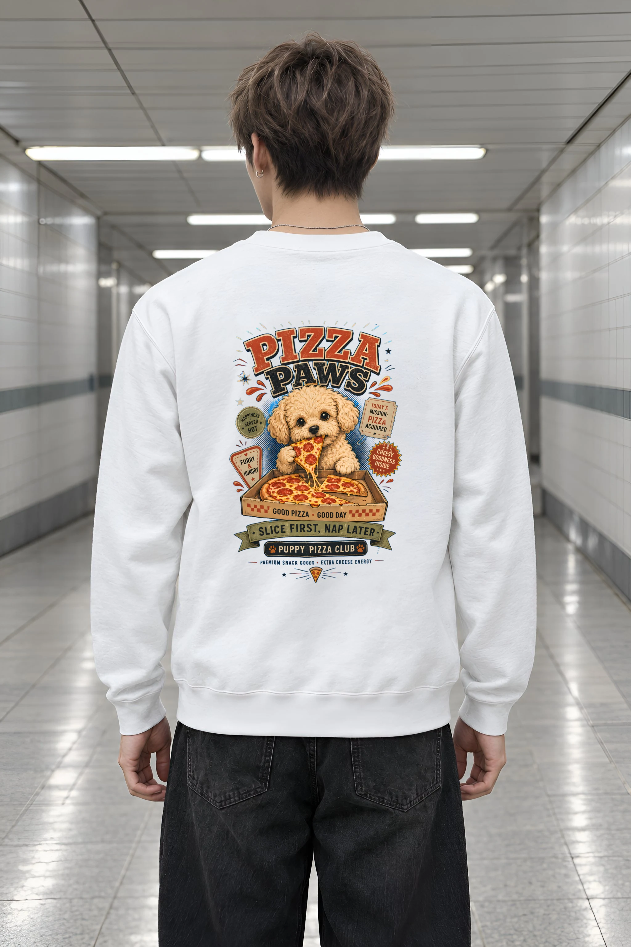 "Pizza Paws" Heavy Blend Unisex Crewneck Sweatshirt