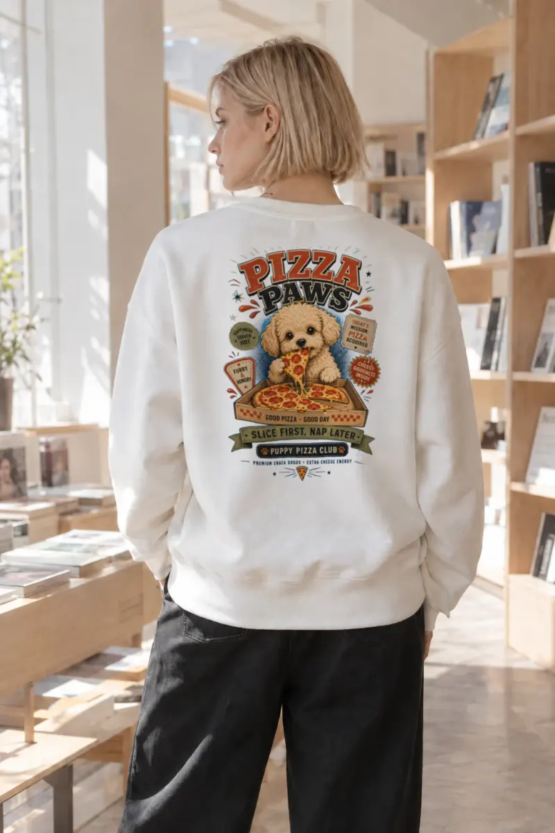 "Pizza Paws" Heavy Blend Unisex Crewneck Sweatshirt | Gildan 18000