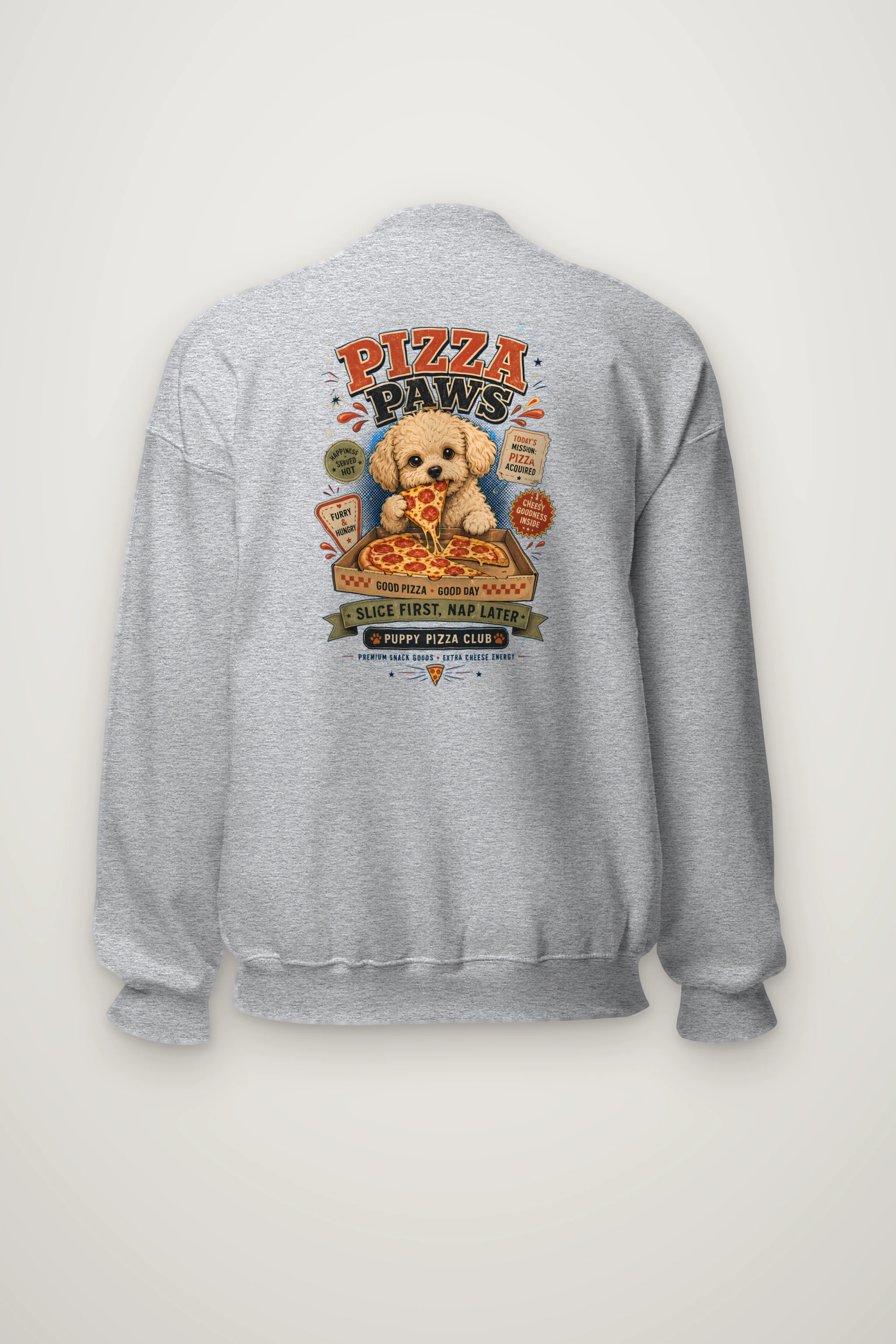 "Pizza Paws" Heavy Blend Unisex Crewneck Sweatshirt