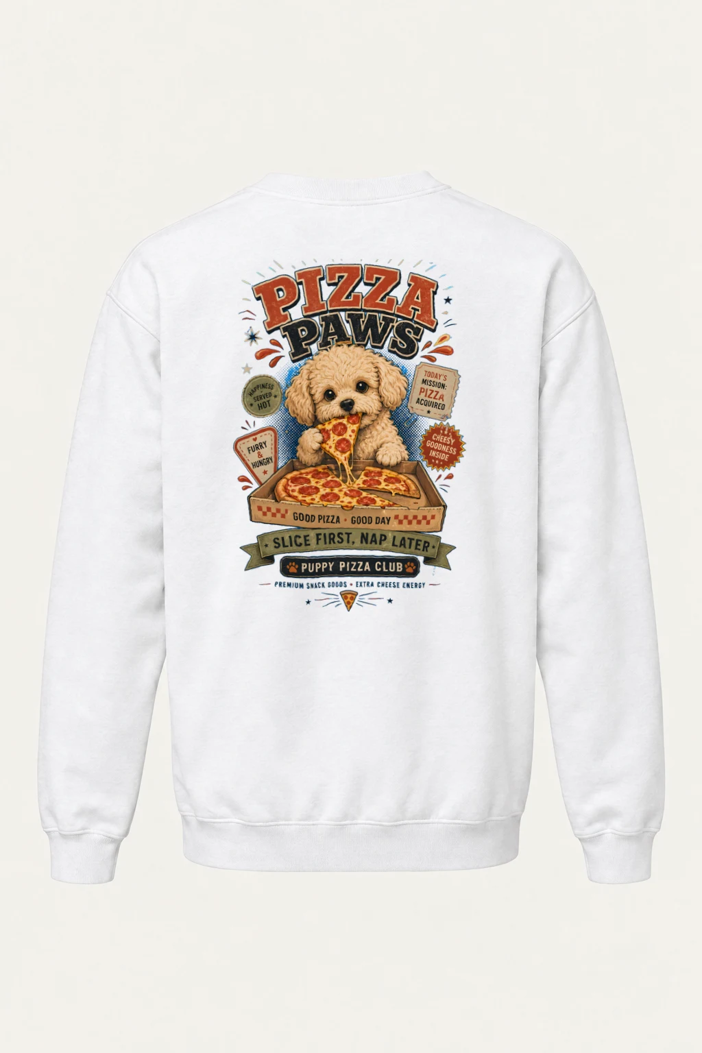 "Pizza Paws" Heavy Blend Unisex Crewneck Sweatshirt | Gildan 18000