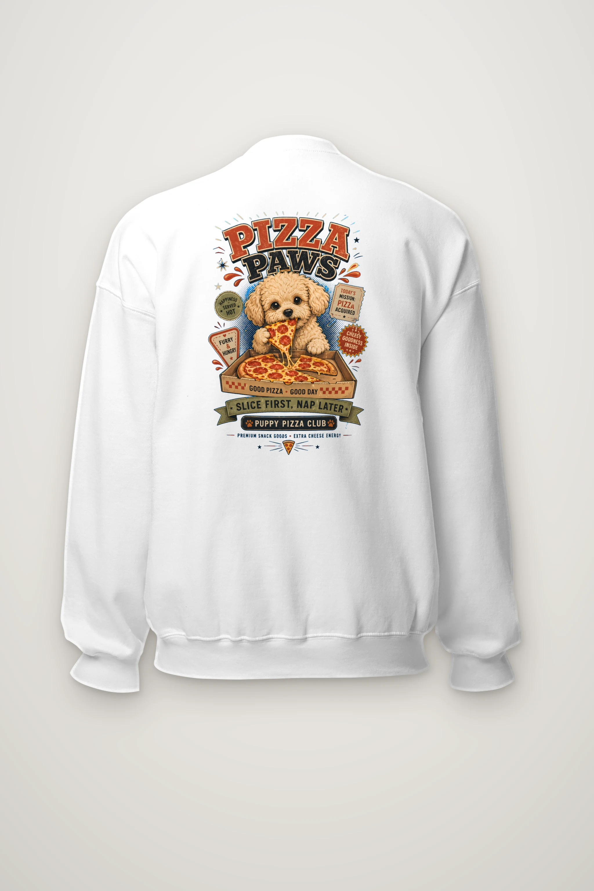"Pizza Paws" Heavy Blend Unisex Crewneck Sweatshirt