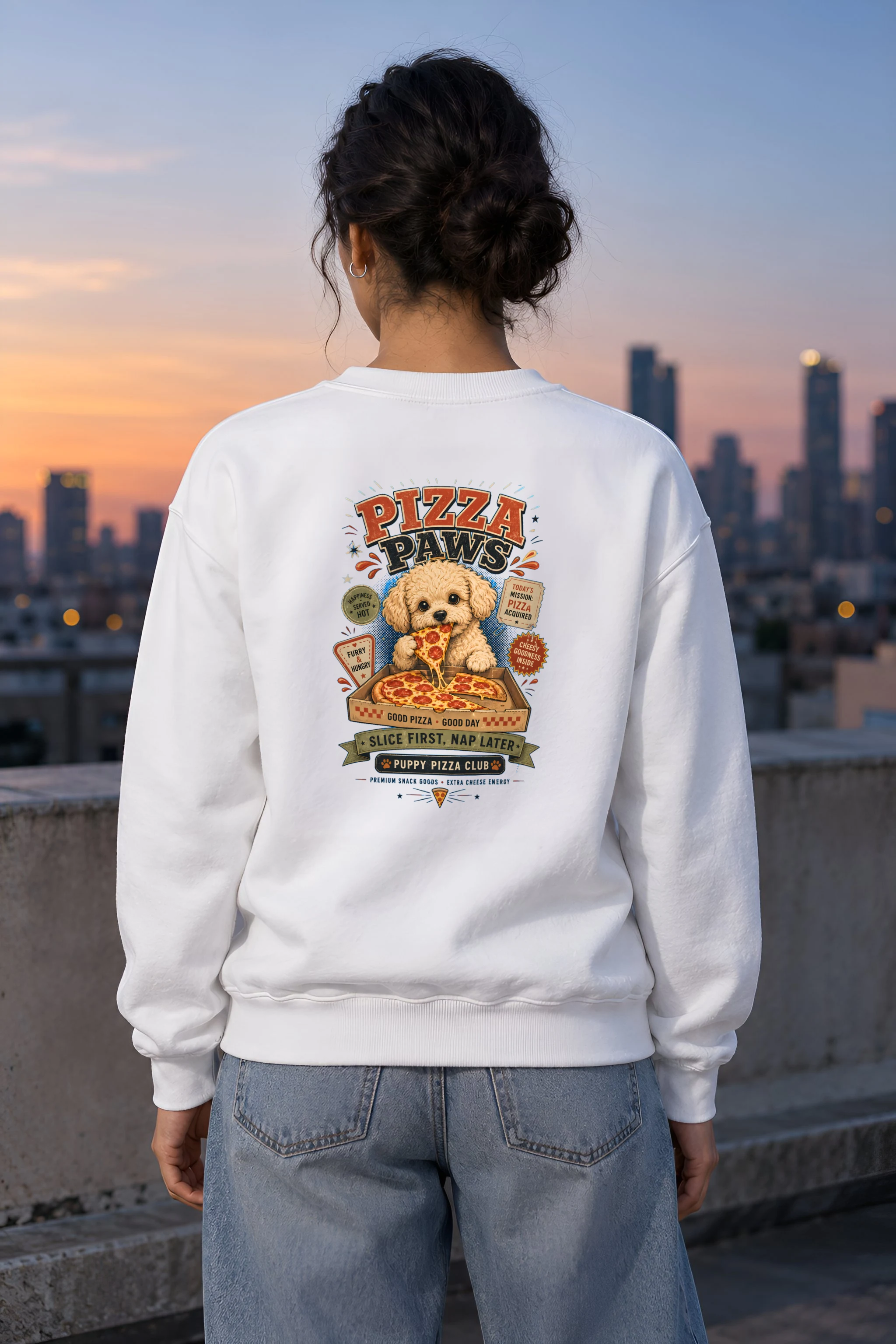 "Pizza Paws" 1 Crewneck Sweatshirt
