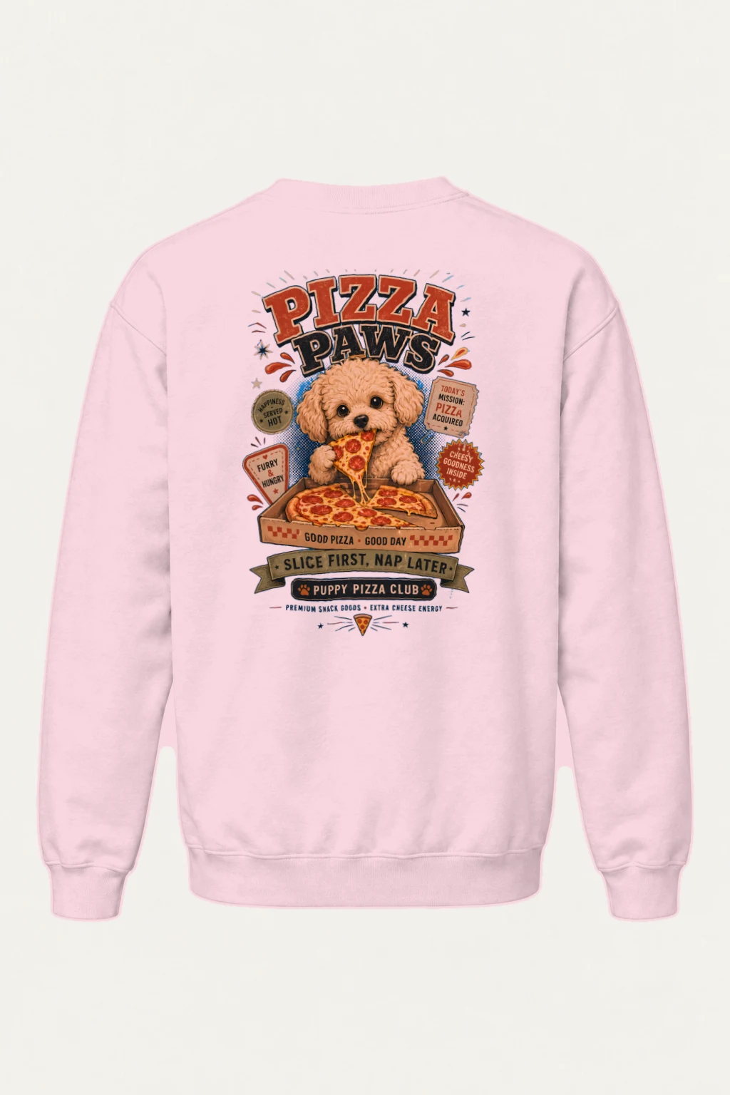 "Pizza Paws" Heavy Blend Unisex Crewneck Sweatshirt | Gildan 18000