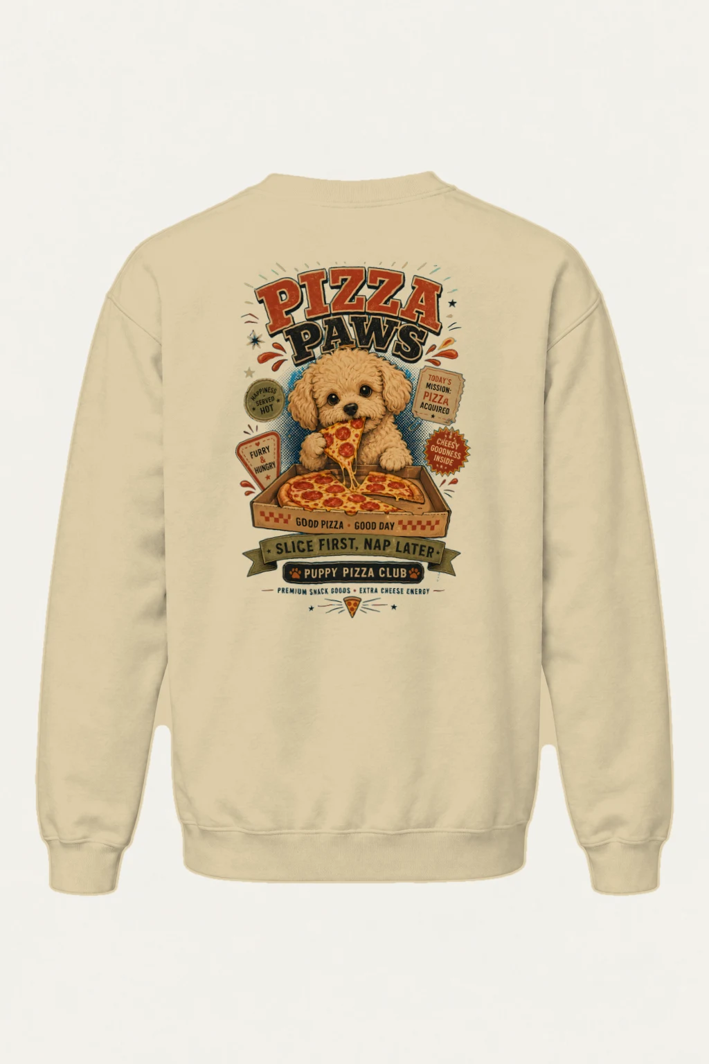 "Pizza Paws" Heavy Blend Unisex Crewneck Sweatshirt | Gildan 18000