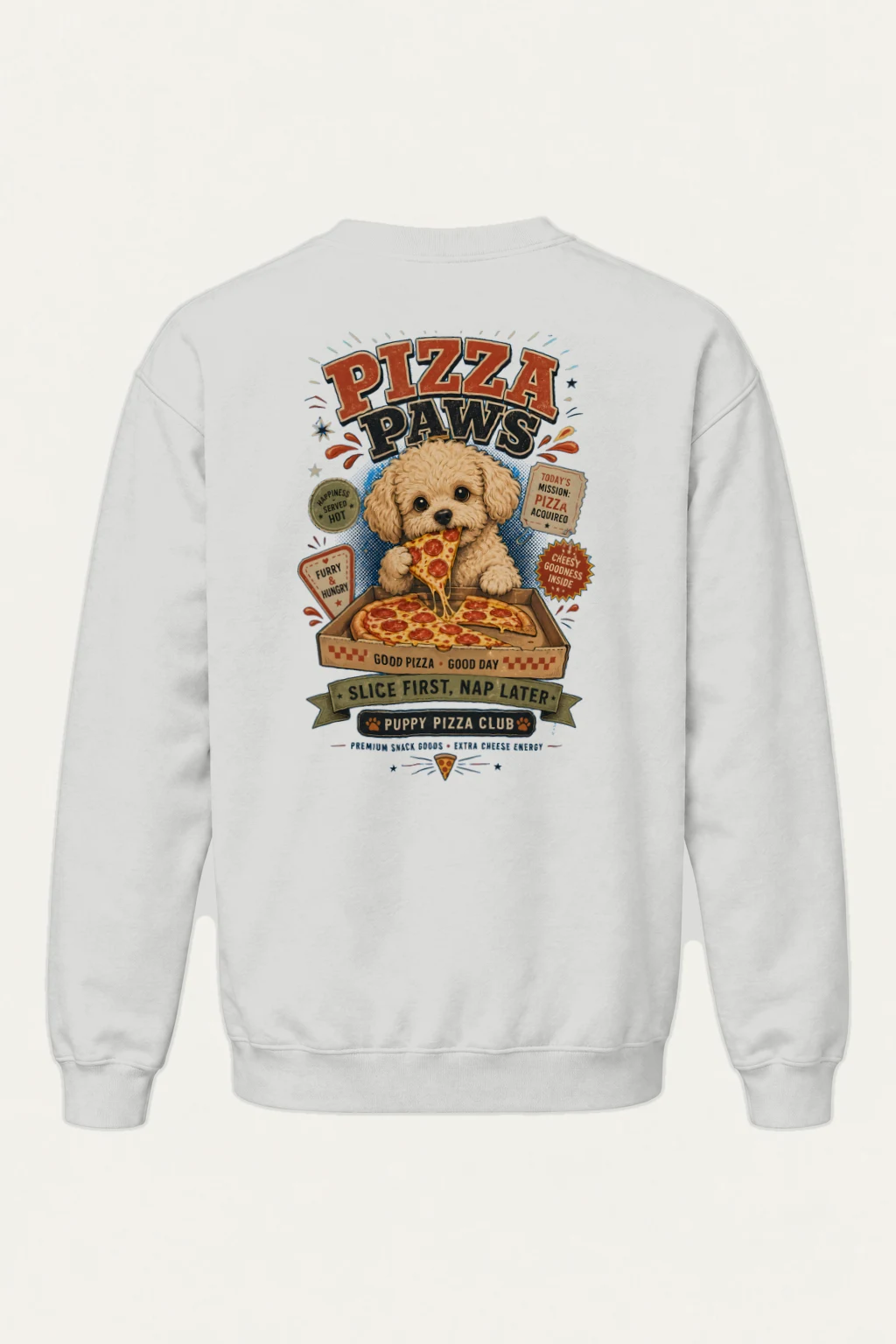"Pizza Paws" Heavy Blend Unisex Crewneck Sweatshirt | Gildan 18000
