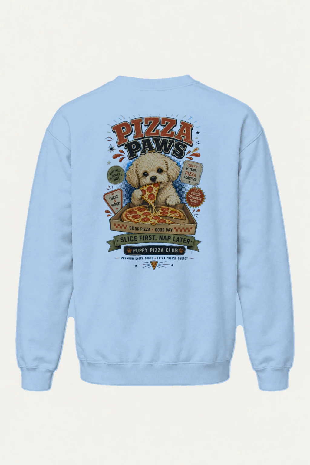 "Pizza Paws" Heavy Blend Unisex Crewneck Sweatshirt | Gildan 18000