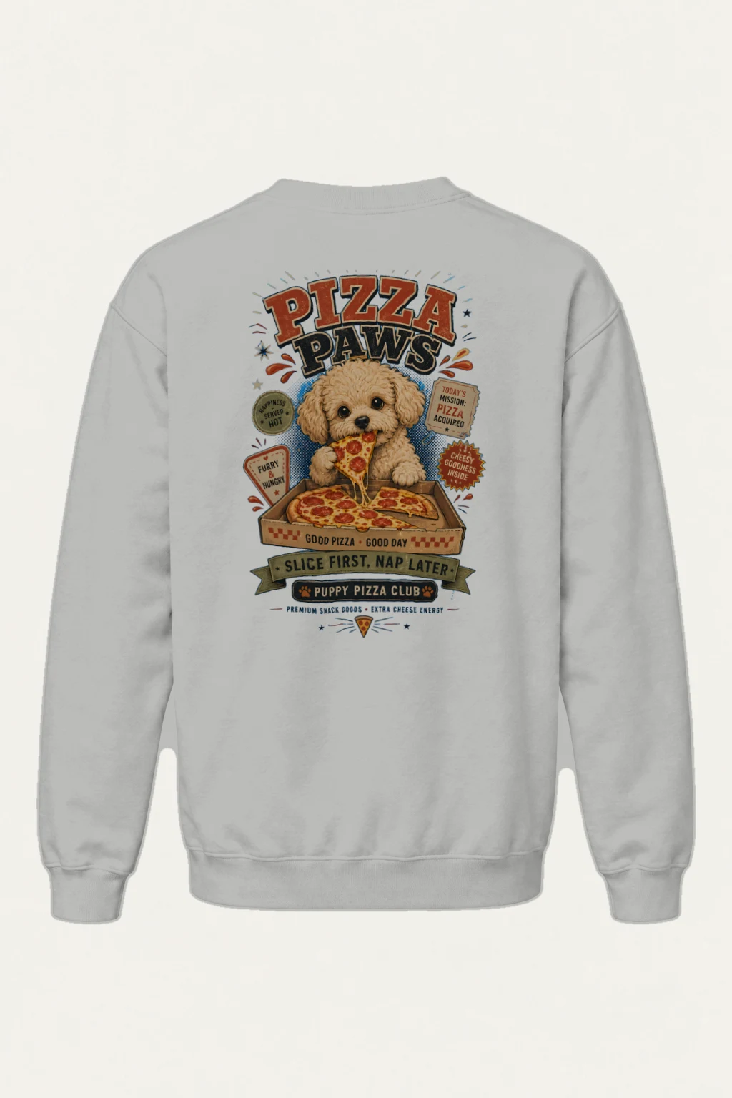 "Pizza Paws" Heavy Blend Unisex Crewneck Sweatshirt | Gildan 18000