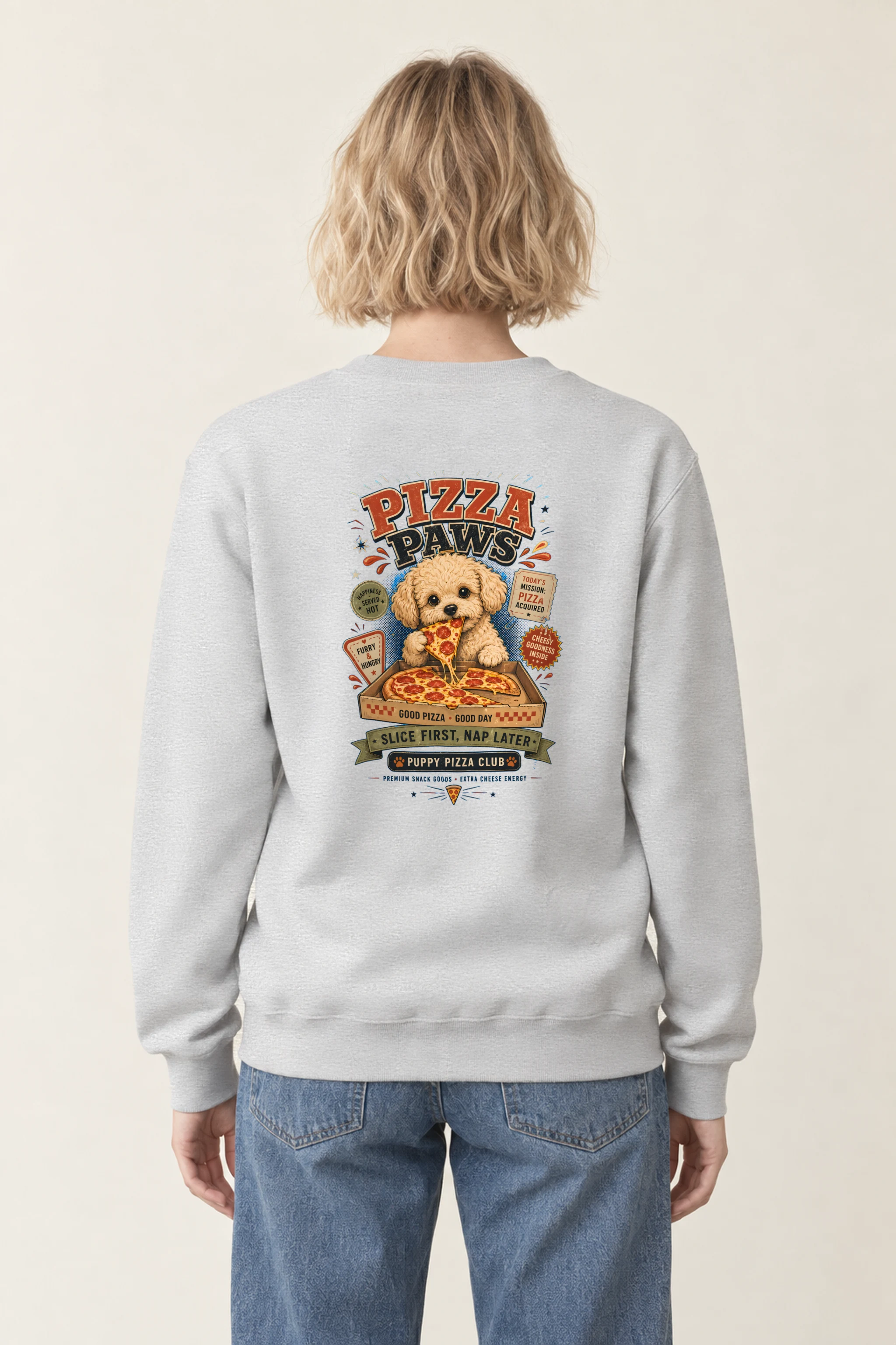"Pizza Paws" 1 Crewneck Sweatshirt