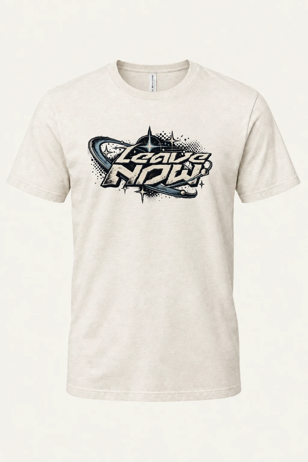 "Planetary Ring Typography" Heavyweight Unisex Crewneck T-shirt