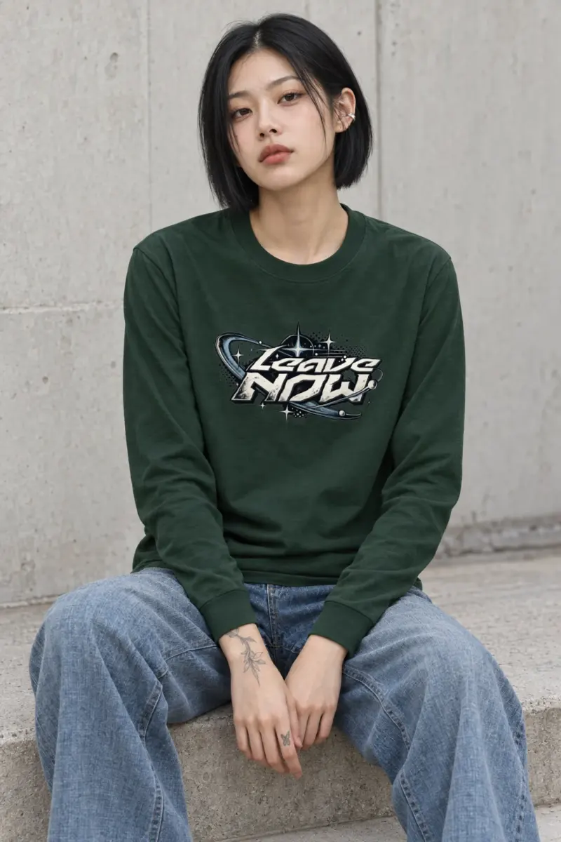 "Planetary Ring Typography" Unisex Longsleeve T-shirt