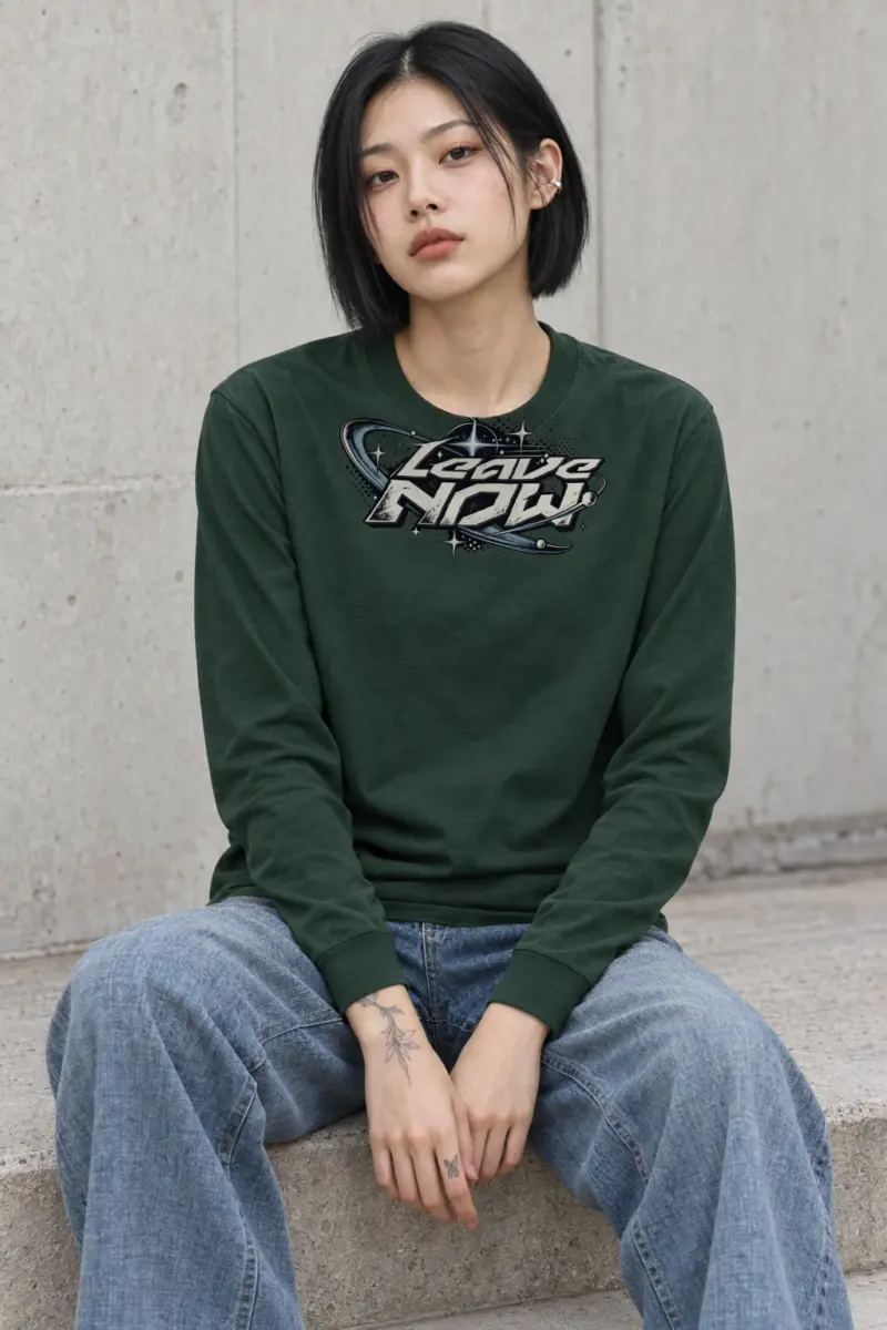 "Planetary Ring Typography" Unisex Longsleeve T-shirt
