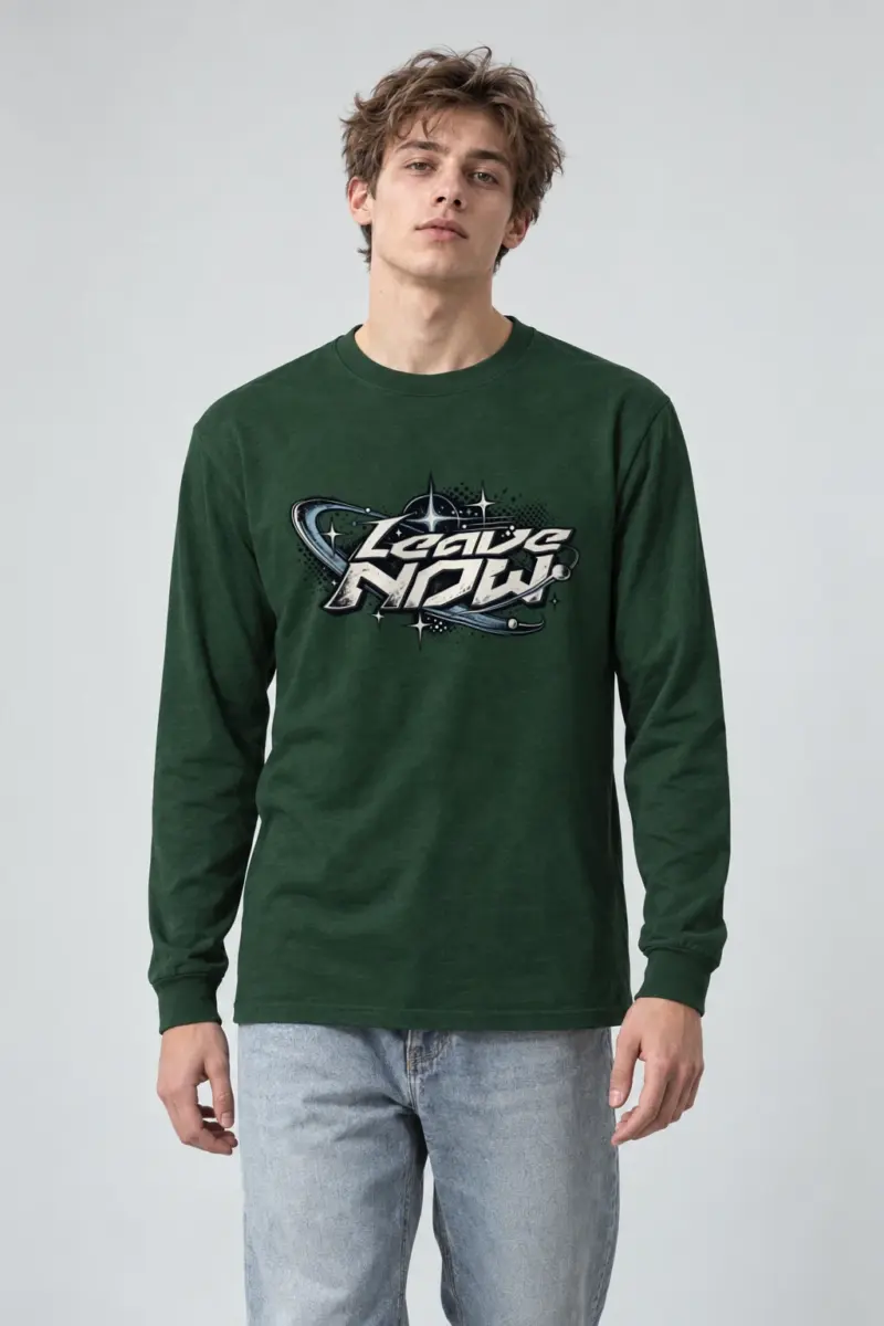 "Planetary Ring Typography" Unisex Longsleeve T-shirt