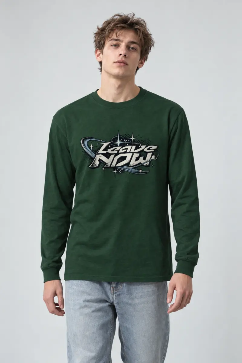 "Planetary Ring Typography" Unisex Longsleeve T-shirt