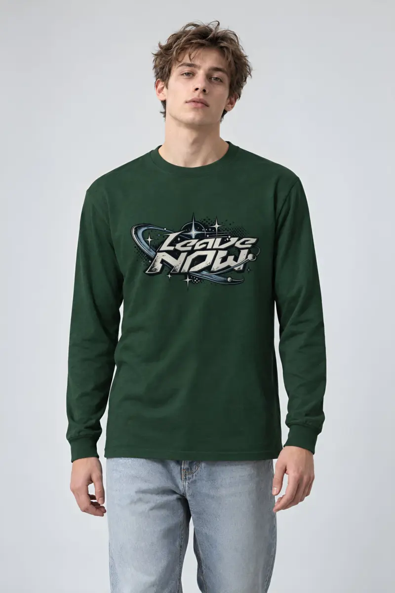 "Planetary Ring Typography" Unisex Longsleeve T-shirt