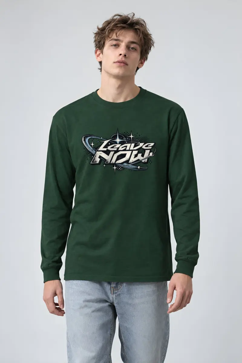 "Planetary Ring Typography" Unisex Longsleeve T-shirt