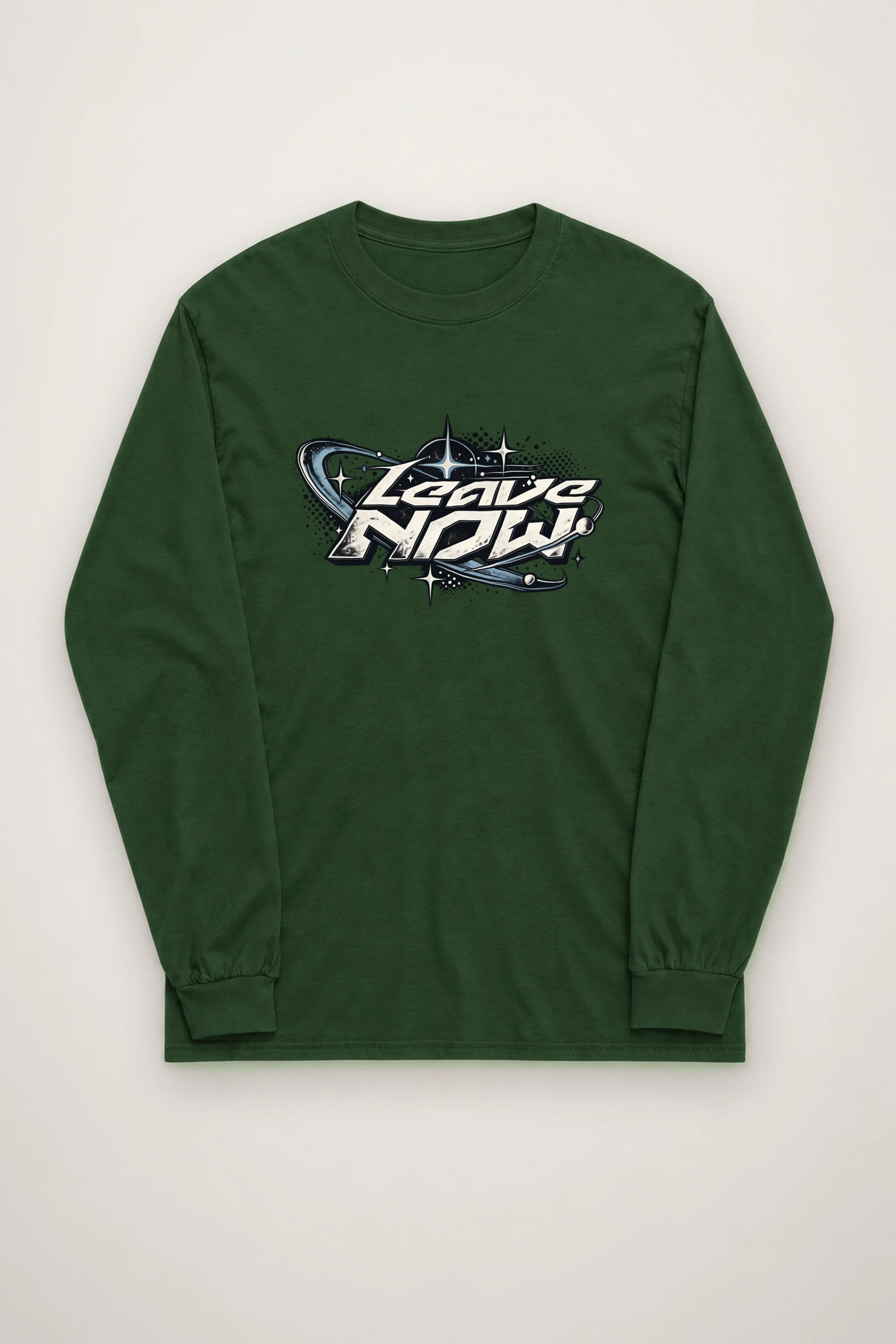 "Planetary Ring Typography" Unisex Longsleeve T-shirt